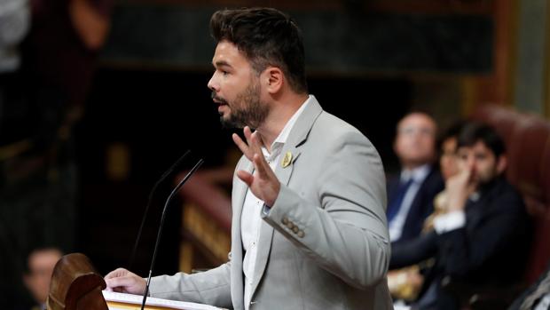 Rufián, en la tribuna del Congreso